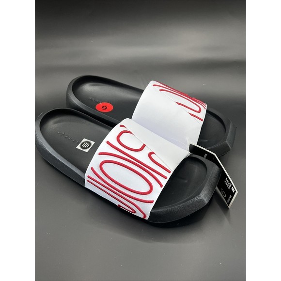 WOMEN'S JORDAN NOLA SLIDE WHITE / GYM RED - BLACK CZ8027 160 size:6 - Picture 1 of 7